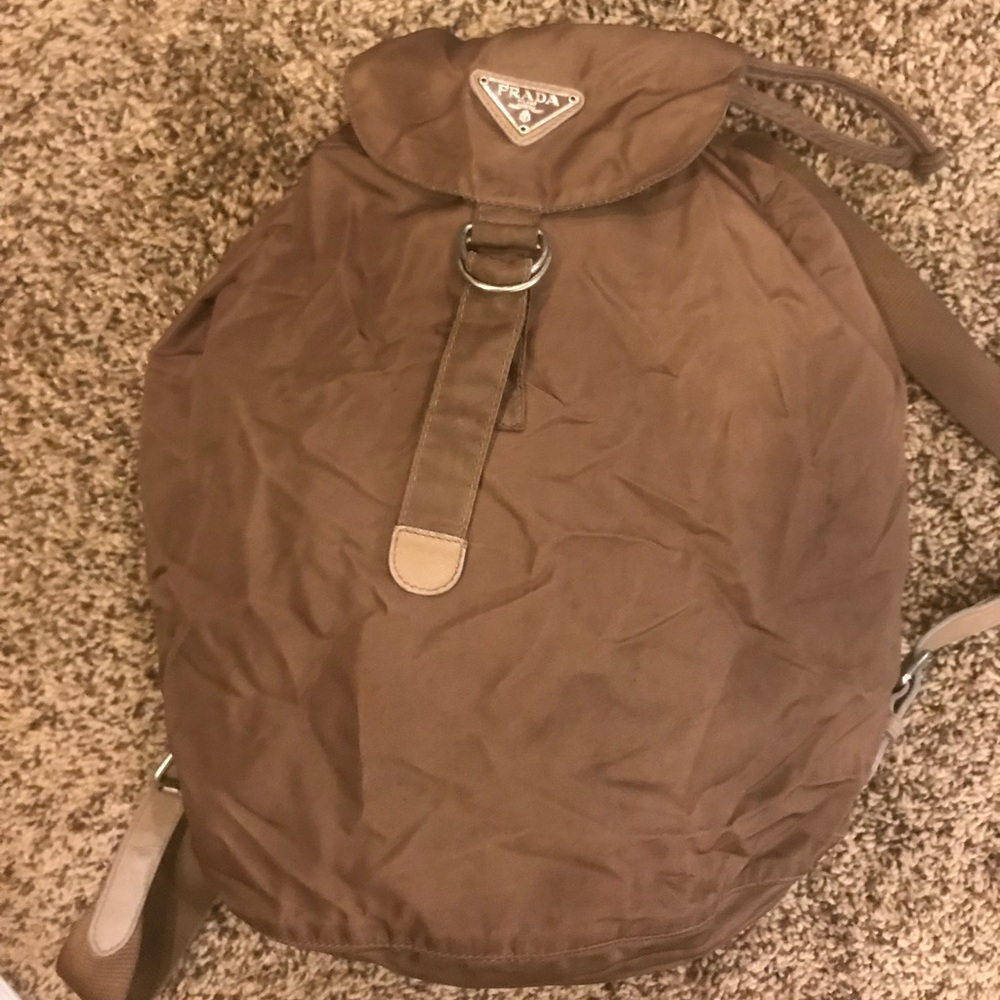 Nylon Tan colored Prada Backpack..